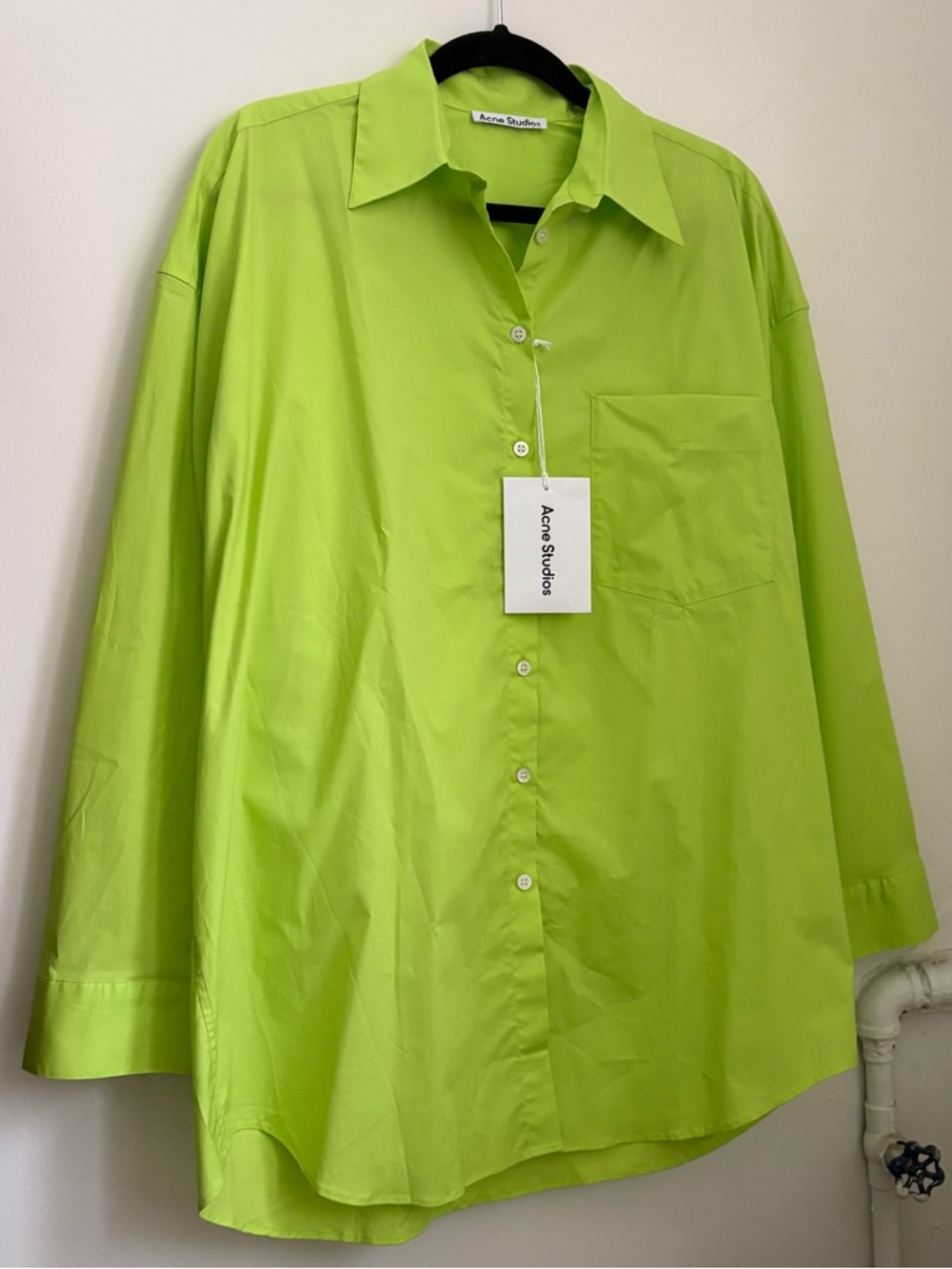 NWT Acne Studios lime green oversized shirt